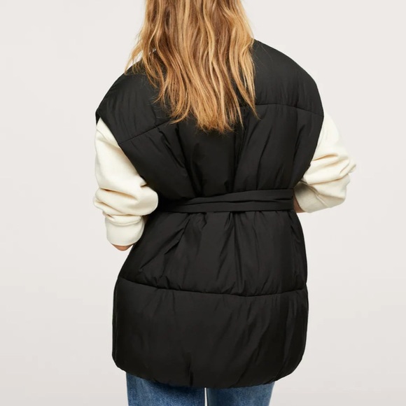 NWT Mango Tangana Quilted Gilet, Black Size XS - Picture 3 of 16